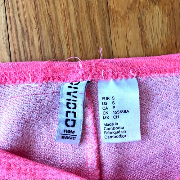 H&M Divided Coral Pink Terry Cloth Three-Quarter Sleeve Tunic, Size S - Picture 4 of 4